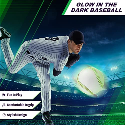 3 Pack Glow In The Dark Baseball Light Up Baseball Glow Balls For Baseball Games Official Size Baseball Gift For Boys And Girls, Kids, And Baseball Fans Outdoor Activity Baseball Accessories #TOP5