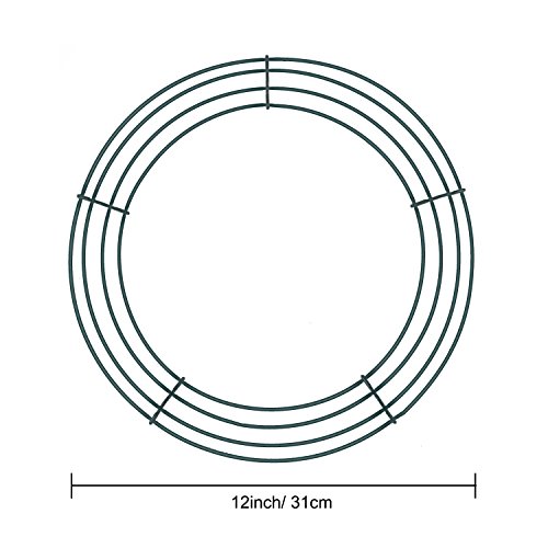 image for Sumind 3 Packs Dark Green 12 Inches Sumind Wire Wreath Rings Wire Wrea