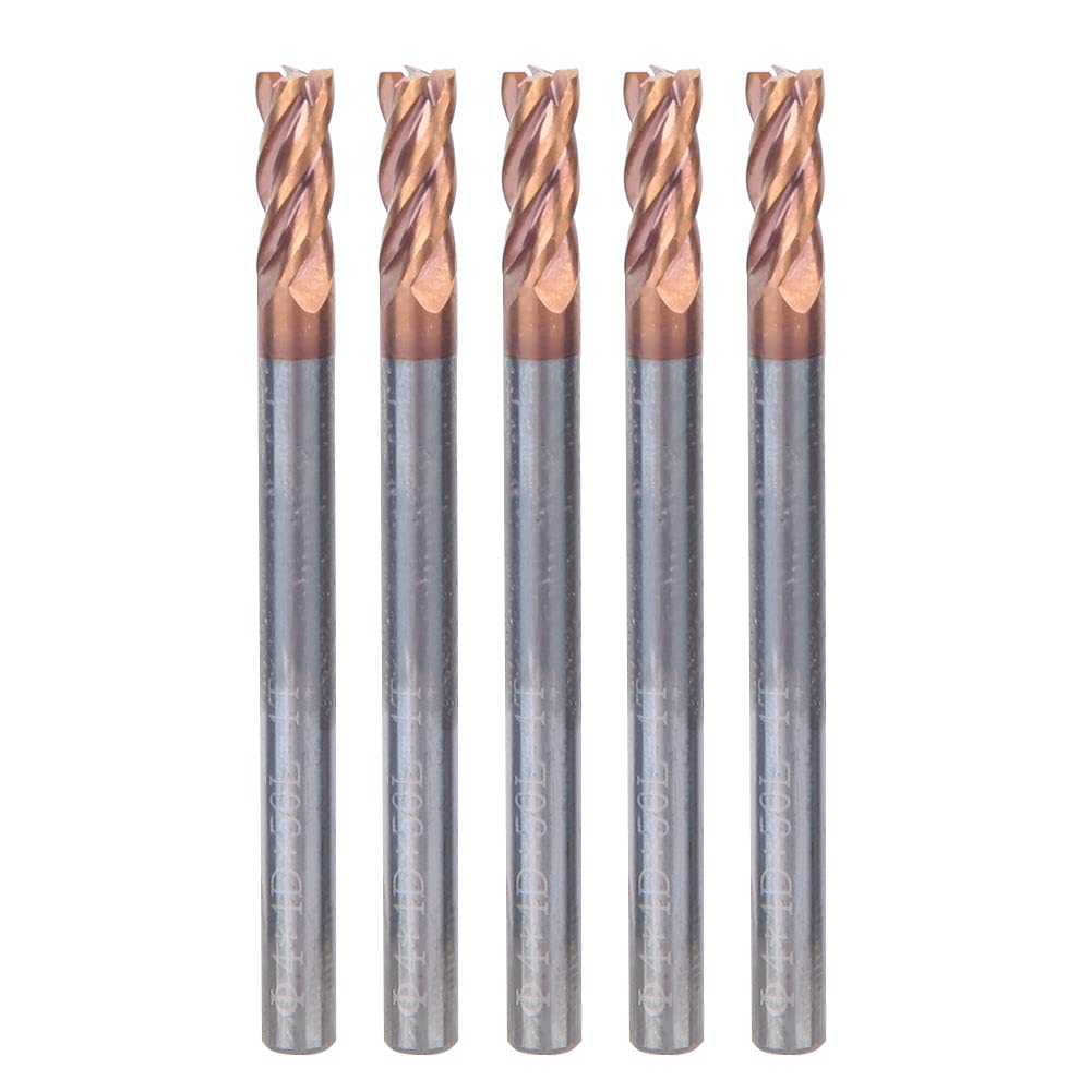 4mm 4 Dents Fraise en Bout Nano de Coupeur de Fraisage fraise en Bout CNC en Acier de Tungstène de Fraise en Bout de Spirale de Revêtement Nano(5pcs)