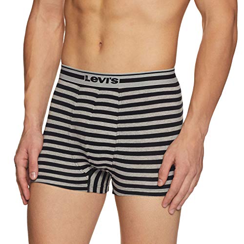 Image of Levi's 006 Classic Trunk for Men | Cotton Stretch Fabric | Striped Men's Underwear | Anti-Roll Waistband | Mid-Length Fit | Extra Supportive Gusset | No Ride-Up Leg | Durable | Tagless | Pack of 1