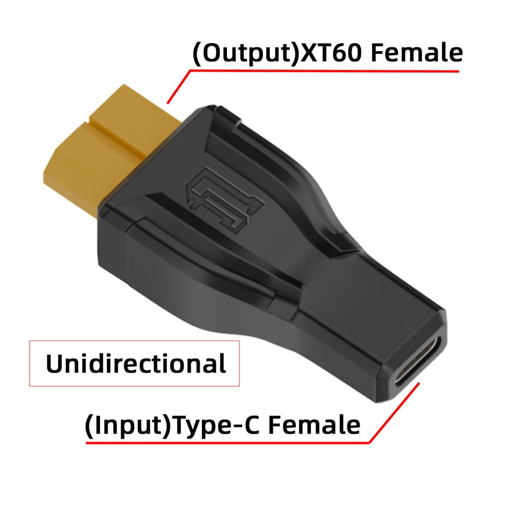 xiwai XT60 Connector No Wires Female SC100 Protocol to Type-C Female Plug Fast Charging Adapter for RC Lipo Battery Quadcopter Multicopter Aeromodelling