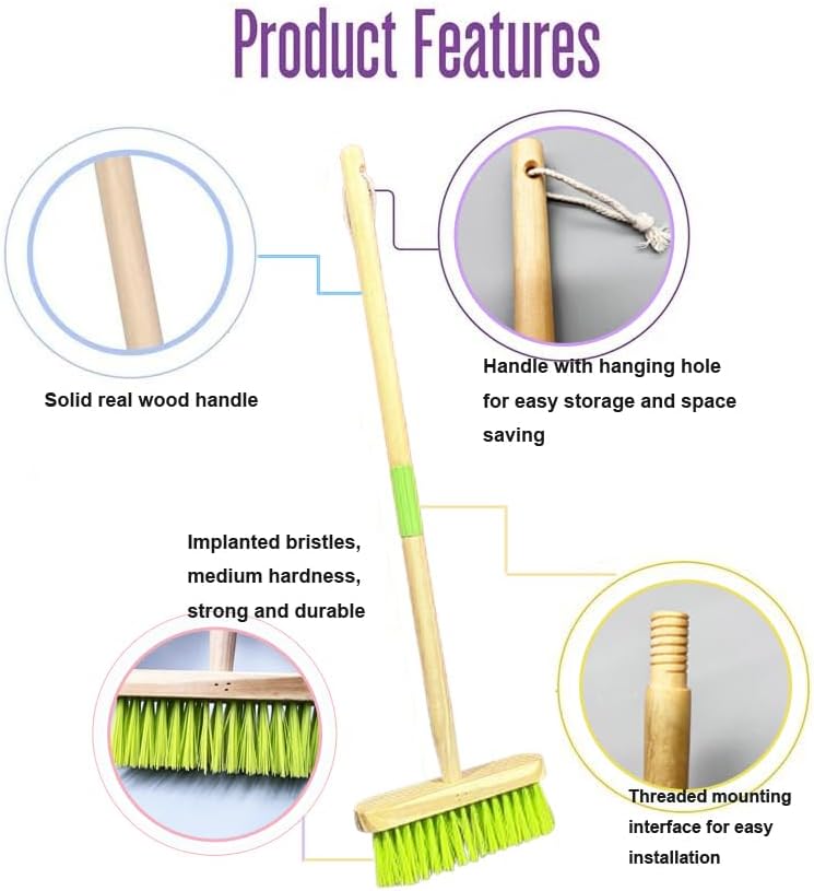 Miniatura 4 de Xifando Escoba para niños-Mango de madera Escoba pequeña para limpieza de limpieza de limpieza de niños