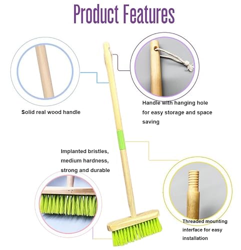 Xifando Kids Broom-Wooden Handle Small Broom for Kids Housekeeping Cleaning