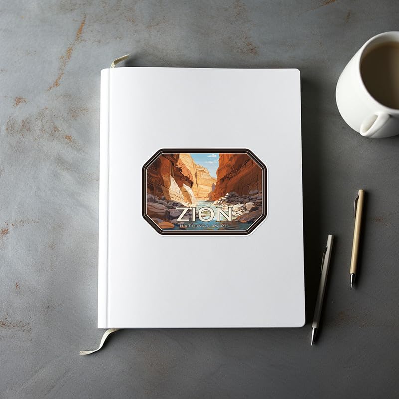 Zion National Park Waterproof Vinyl Sticker - 3 Inch Outdoor Decal For Cars, Laptops & Water Bottles