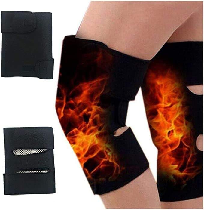 Magnetic Therapy Knee Hot Belt Self Heating Knee pad Knee Support Belt Tourmaline Knee Braces Support Heating Belt Strap Cap for Pain Relief Knee Protection Belt for Leg Pain Self Heating Knee pad (White)
