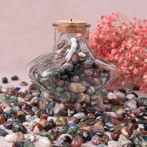 Image of Polished Ocean Jasper Crystal Stone Set - 72 Pcs, 0.5 inch 10 oz Handpicked Natural Tumbled Gemstones Rocks, Pebbles for Reiki, Chakra, Healing, Home Decor