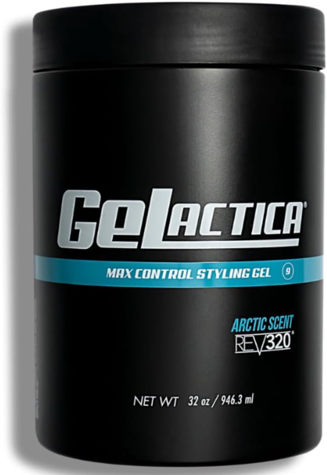 Max Control Hair Gel for Men, Alcohol-Free, Strong Hold Styling Gel, Natural Extracts for Long-Lasting Hold and Shine, Slick Back Hair Style 32 Oz