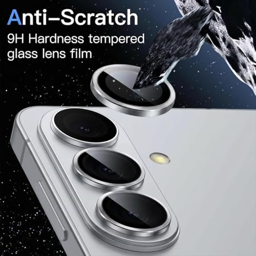 Image of PACK OF 2 Camera Lens Protector for Samsung Galaxy S26 / S26 Plus Silver AR AF Coated 9H Tempered Glass Camera Guard, Anti Drop Scratch Resistant Camera Lens, Case Friendly Waterproof Heavy Duty UHD Clear Camera Cover