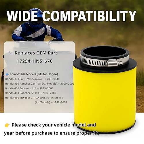 Image of Foam Air Filter - Fits for Honda TRX350 Rancher, TRX400 Rancher & TRX450 Foreman (2000-2006) - Replaces 17254-HN5-670