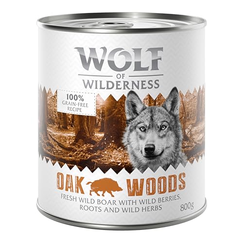 Wolf of Wilderness Adult - Single Protein 6 x 800 g | Oak Woods - Wildschwein | Nassfutter Hund