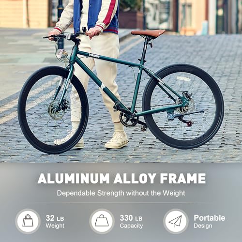 VIRIBUS Hybrid Bike, 28 inch Road Bike 7 Speed for Men Women
