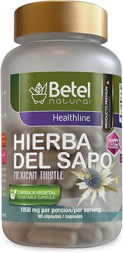 Betel Natural Hierba del Sapo (cardo mexicano) Cápsulas de desintoxicación saludable como la abuela usada - 90 cápsulas