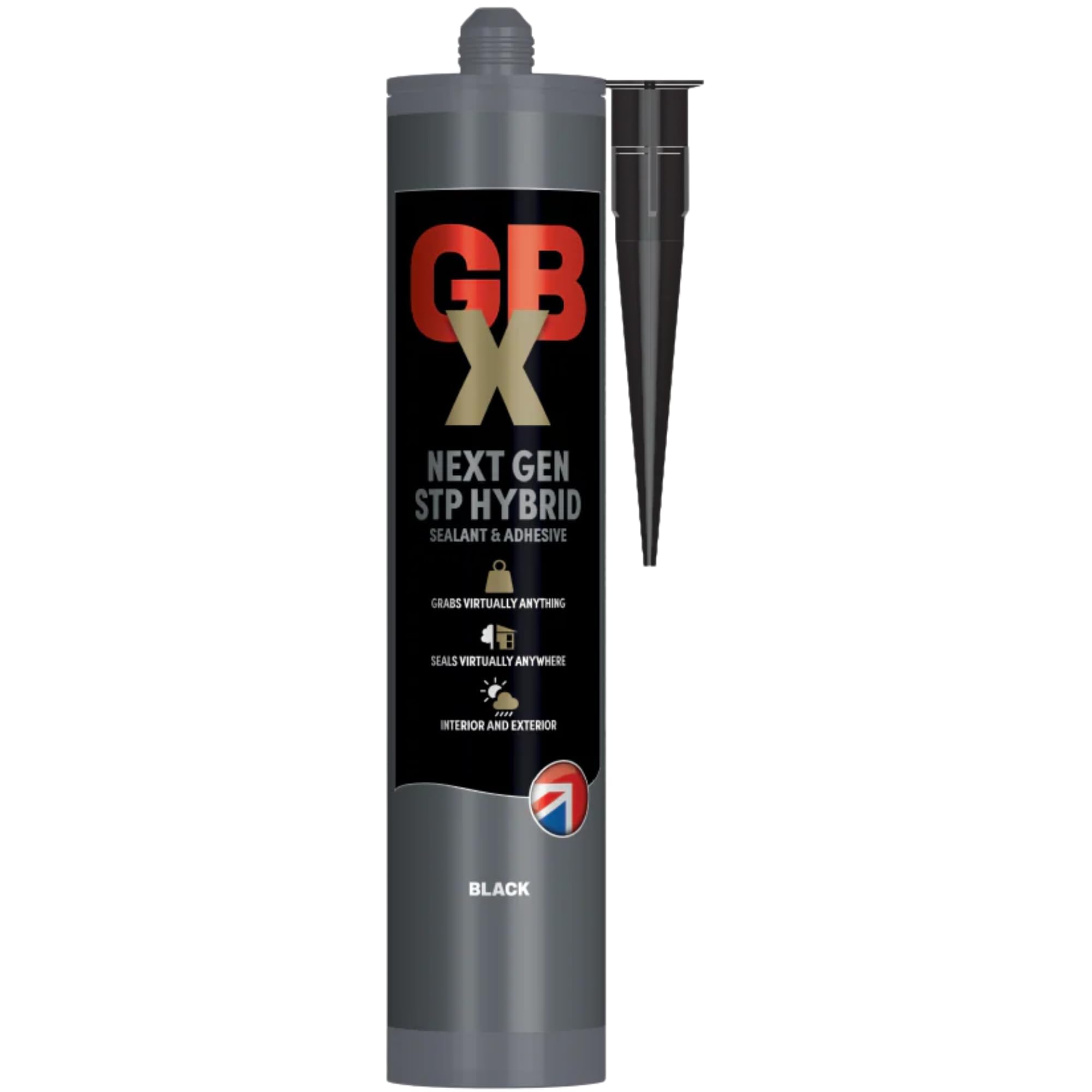Bond It GBX Next Gen STP Hybrid Sealant & Adhesive (290) – High-Strength Hybrid Polymer for Sealing & Bonding – Flexible, Rapid Curing, Waterproof for Interior & Exterior Use (Black)
