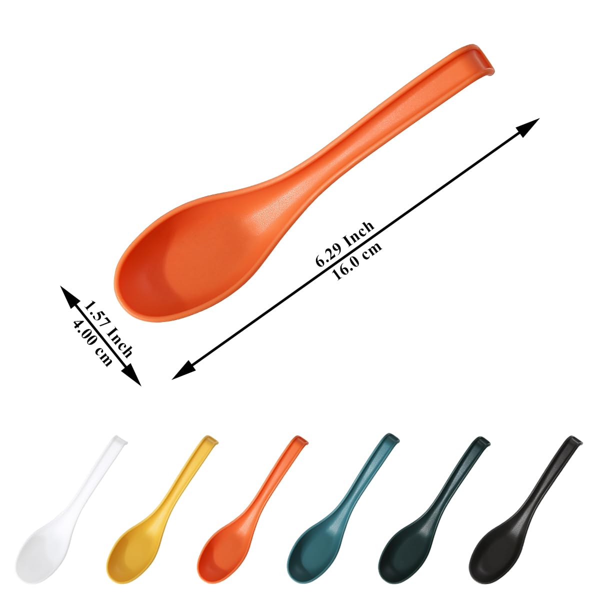 Cucharas de sopa de 24 piezas, cuchara de mesa de plástico reutilizable, cuchara asiática resistente y duradera, hecha de polipropileno de grado alimenticio, sin BPA, fácil de limpiar, apto 2