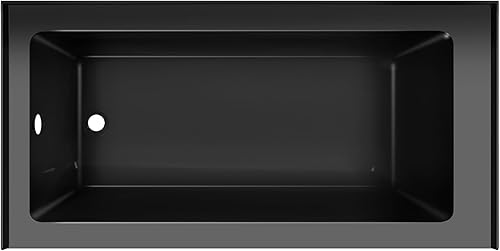 Miniatura 17 de Fine Fixtures Acrílico, bañera de fibra de vidrio con delantal integral frontal en blanco brillante, drenaje a mano derecha, 48 x 32 pulgadas