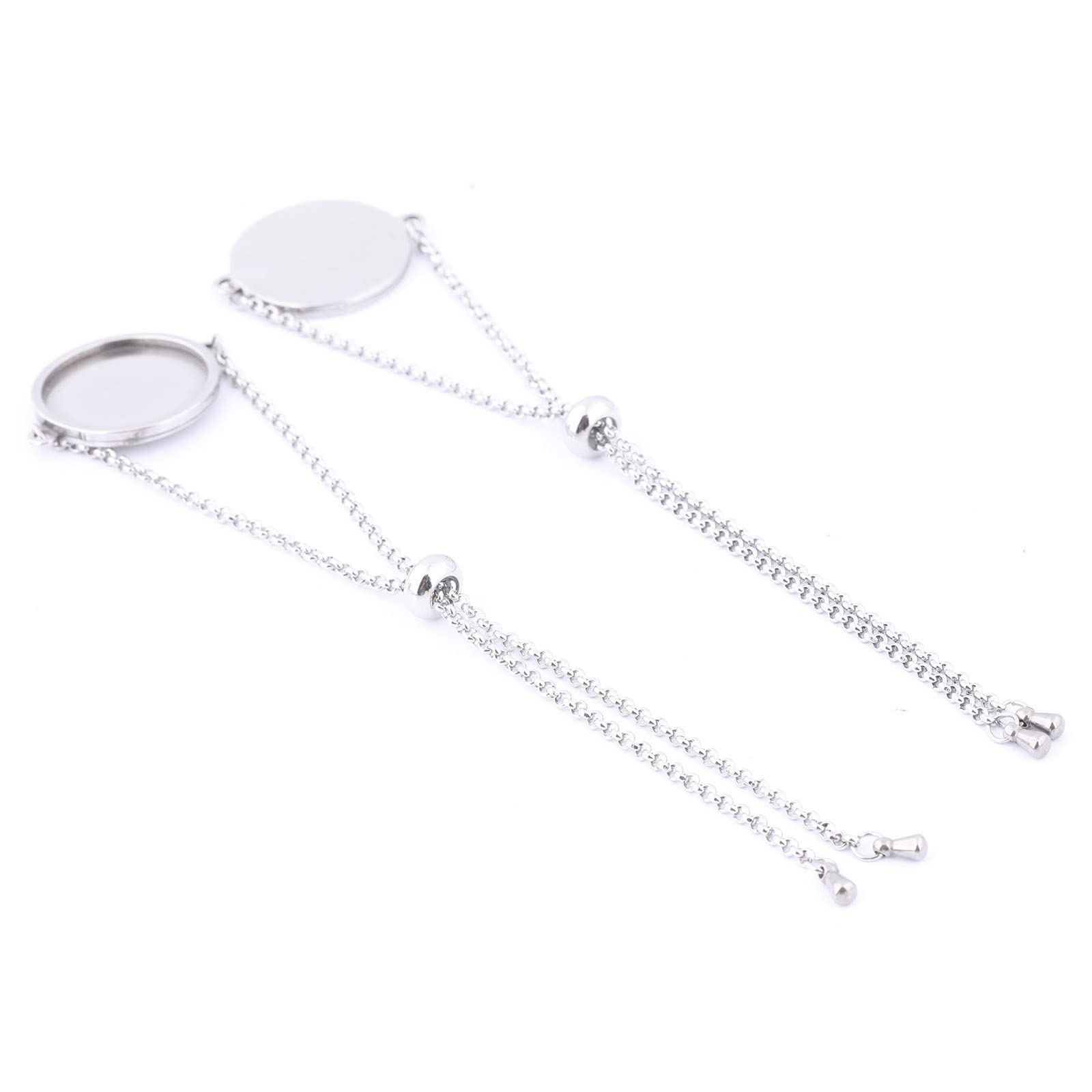 Reidgaller 10pcs Stainless Steel 20mm Cabochon Bezel Bracelet Blanks Trays Diy Cameo Base Setting Accessories For Bracelets Making