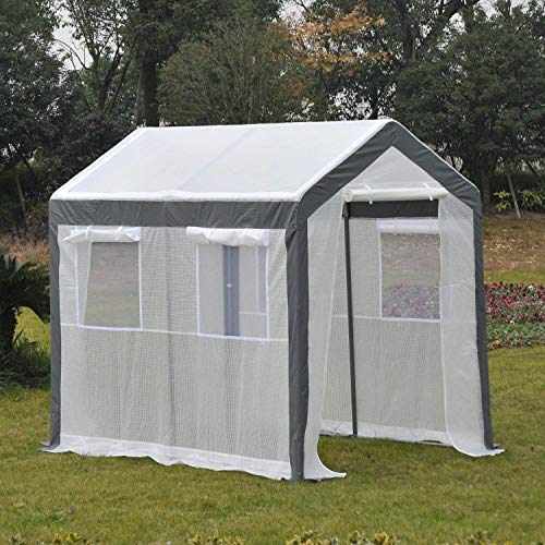 Outsunny 8' x 6' x 7' Walk-in Greenhouse, Outdoor Garden Warm Hot House...