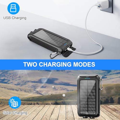 Solar-Charger-Power-Bank-49800mAh-Portable-Solar-Phone-Charger-with-LED-Flashlight15W-Fast-Charge-USB-C-Waterproof-External-Backup-Battery-Pack-for-All-Cell-Phones-Electronic-Devices