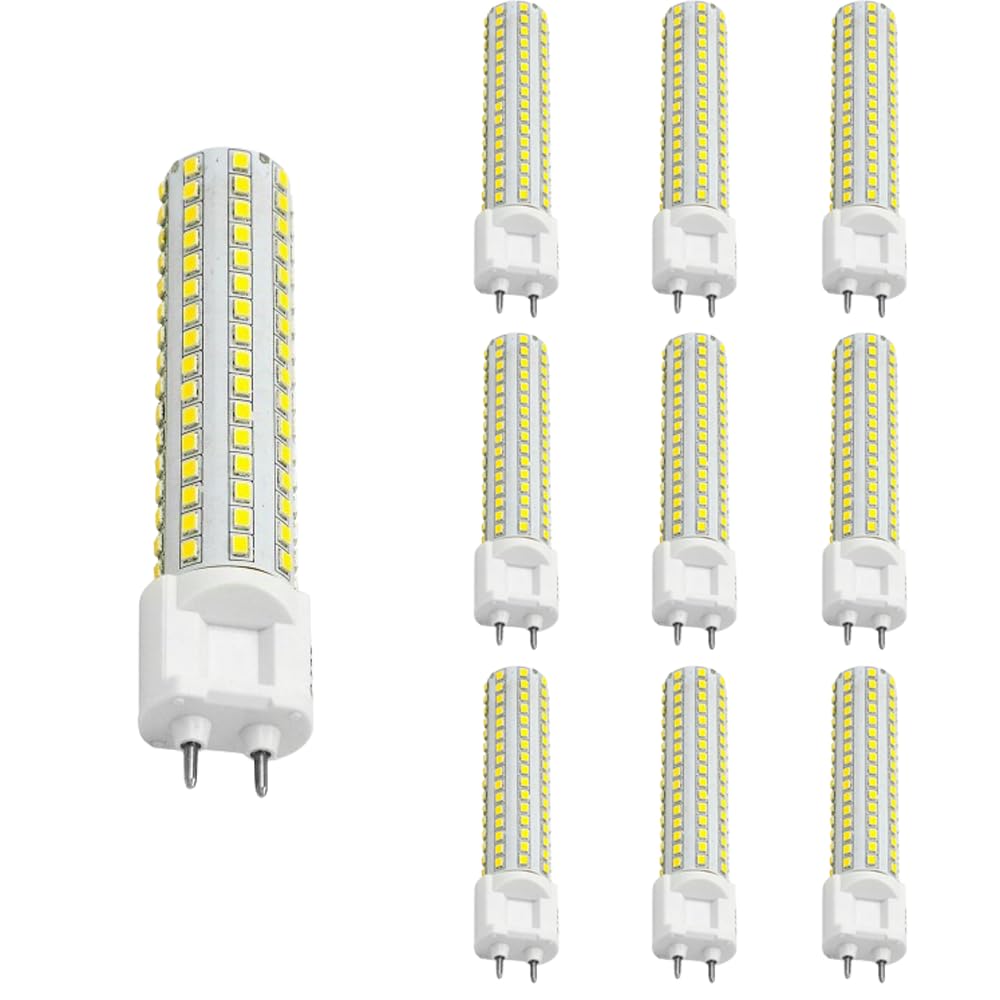 IOEDHW G12 LED Corn Light Bulb G12 10W-1000LM Corn Lamp Aluminum G12 Base Light Bulbs Corn Light For Home Office Chandeliers Sconce Warehouse (108 LED 2835 Lamp Bead) Non-dimmable 85V-265V, Pack Of 2/