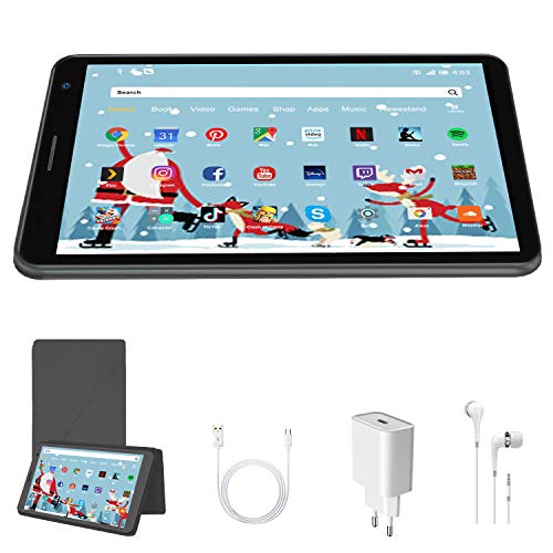 Tablet para Nios con WiFi 8 Pulgadas Android 10 Pie, 3GB RAM+32GB ROM/128GB y Juegos Educativos (Gris)