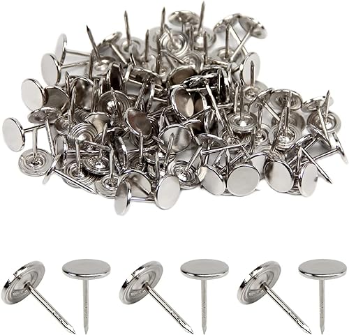 100 piezas de clavos para tapicería de 1,1 x 1,7 cm, cabeza plana, decoración de muebles, muebles, sofá, cabecero, color plateado Aicosineg
