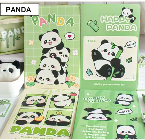 Image of RECLUSE A5 Panda Theme Notebook for Kids & Students, Cute Panda Diary Journal Notebook for School, College, Office, Study Notes, Writing, Journaling & Stationery Gift | Soft Cover A5 Note Book
