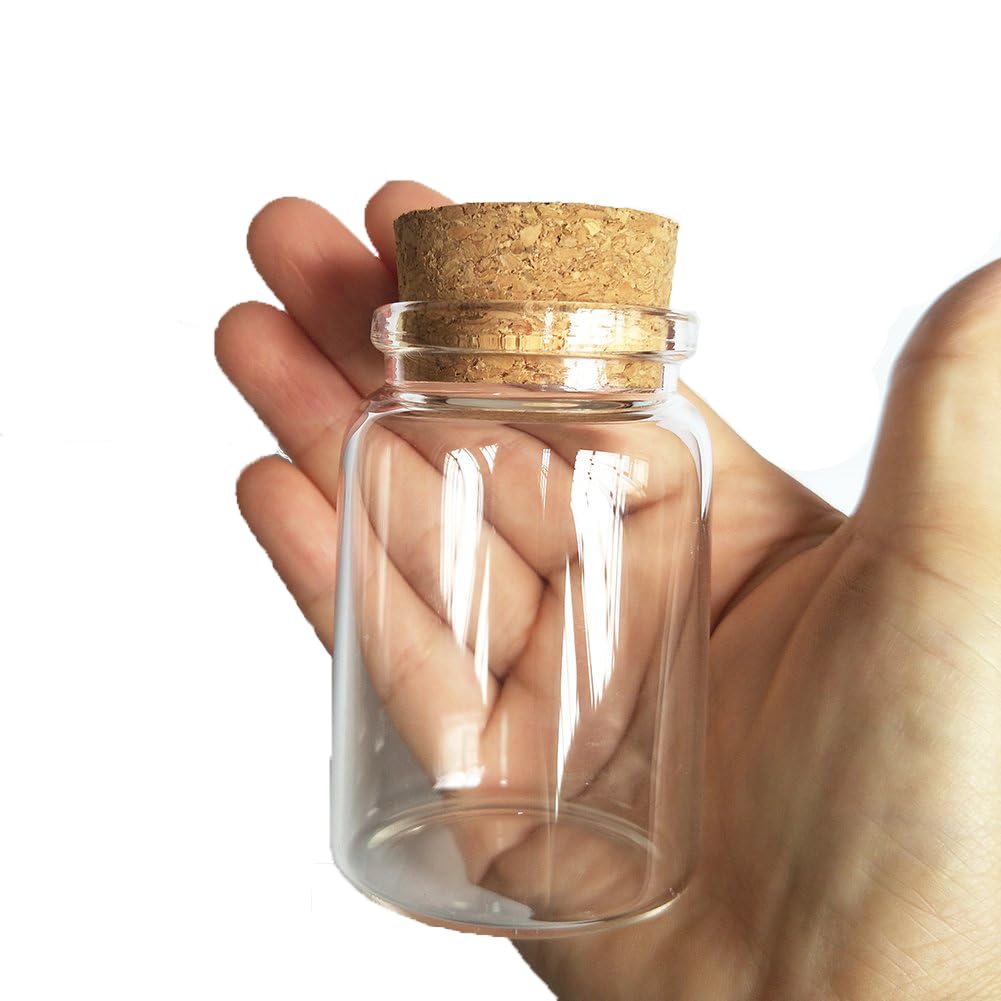 3pcs 80ml Small Glass Bottles Vials Jars Glass with Cork Stopper Storage Bottle 80ml 47x70mm(1.85x2.75inch)