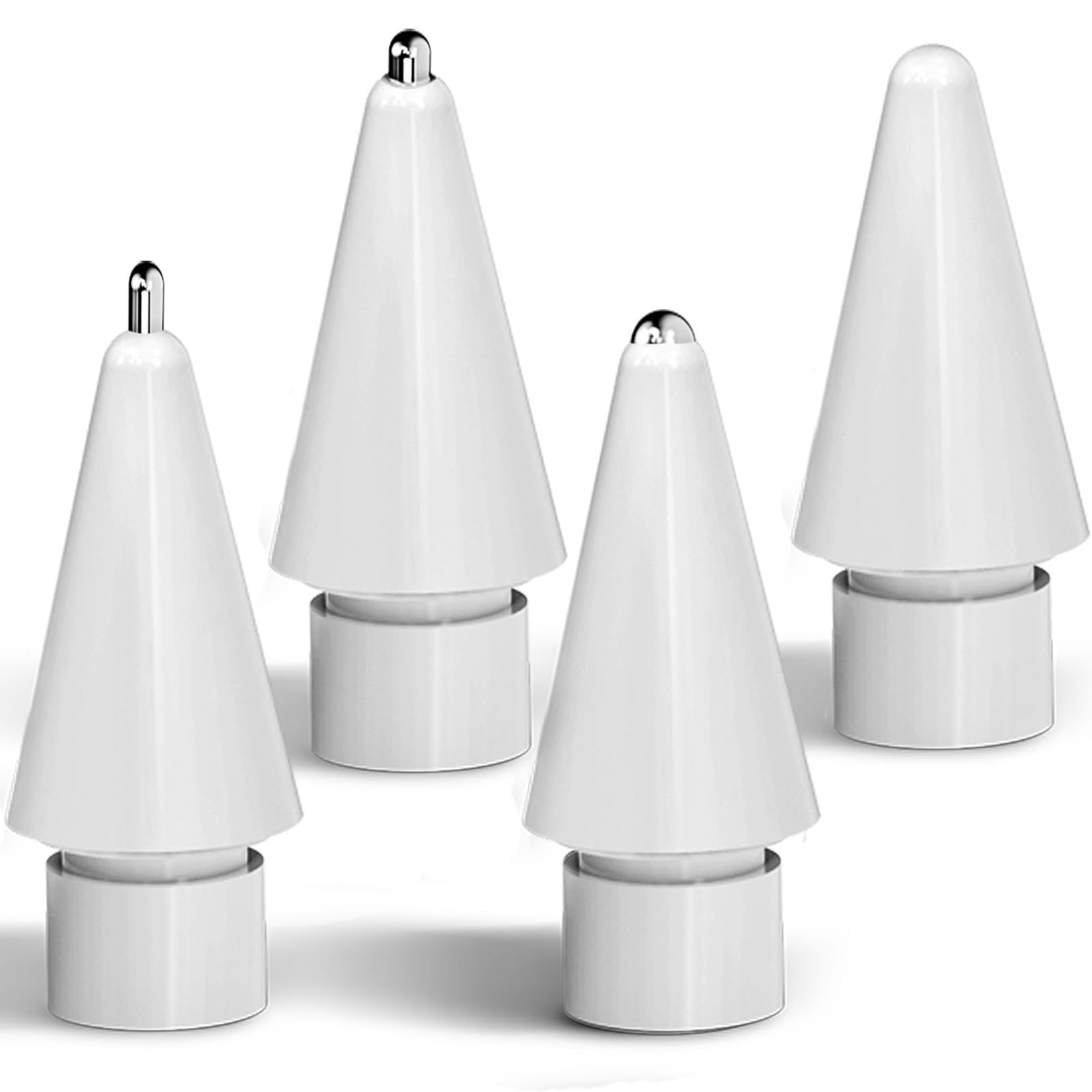 Upgraded Replacement Tips for Apple Pencil Pro/2nd/1st/USB-C Anti-Slip and wear Resistant Design 240Hz Precise Touch Compatible with iPad Pro/Air/Mini Silent,Painting(4 Pac Mix Metal Tips)