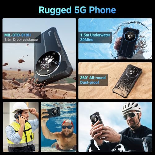 Image of FOSSIBOT F109 5G Rugged Phone Unlocked, 24GB+256GB /2TB,10600mAh Battery Waterproof Phones,Android 14 Rugged Cell Phone, 6.745 inch HD+ 1.32-inch IPS Smartphone,50MP+16MP+5MP Rugged Phone(2026 deep Blue)