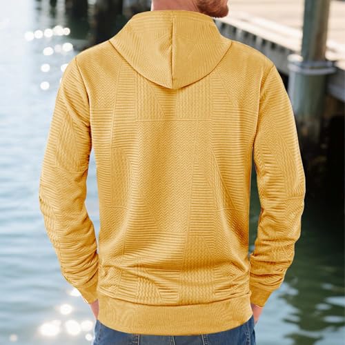 Mens Button up Hoodies Pullover Long Sleeve Solid Textured Hooded Sweatshirt Loose Vintage Casual Fall Fashion Hoodie4