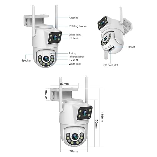 Câmera Visão Dupla lente 360° Detecção Humana Wifi Proteção de Segurança Icsee IP