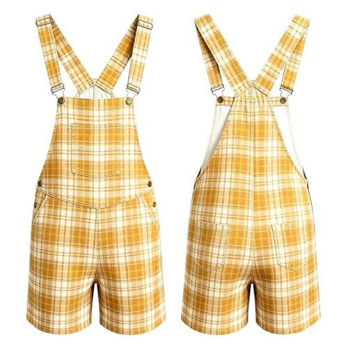Salopette en coton homme avec motif à carreaux coupe loose d'été - 6