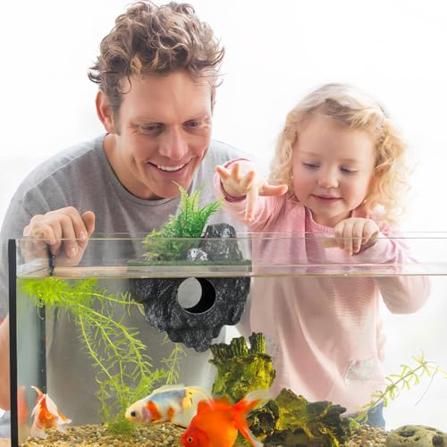 Image of Toddmomy Floating Aquarium Rock Decor Realistic Fish Tank Cave Hideaway Floating Island Ornament for Aquascaping Shelter for Fish 6.29 X 4.72 X 3.14 in
