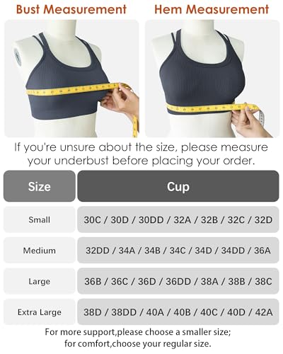 Image of Sports Bras for Women HIigh Support, Criss-Cross Back Padded Strappy High Impact Sports Bras for Women Large Bust