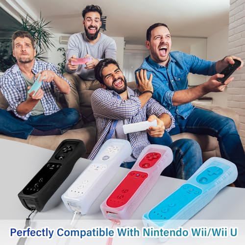 Image of PORTHOLIC Wii Remote Controller, 2 Packs Upgrade Wii Wireless Controller(Black and Black)