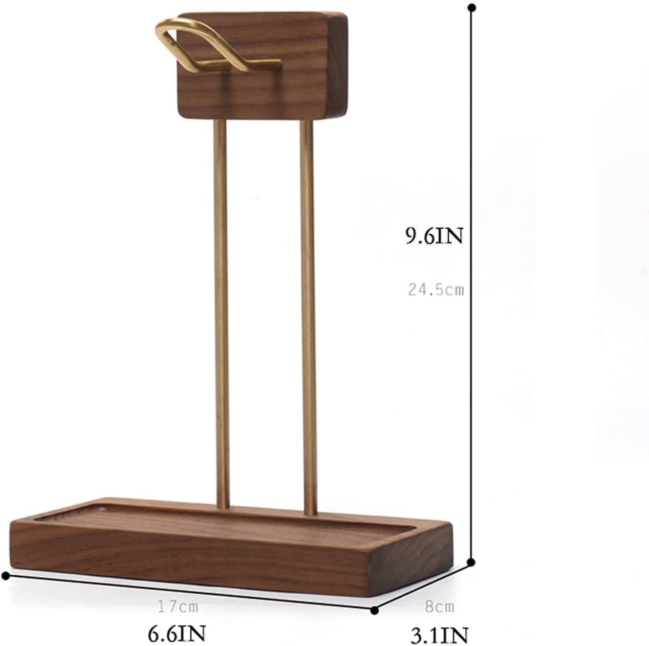 Gaming Accessori Supporto per Cuffie da Gioco in Legno di Noce E Ottone Supporto per Display per Cuffie da Gioco per La Maggior Parte delle Dimensioni delle Cuffie Stand Over-Ear da Gioco