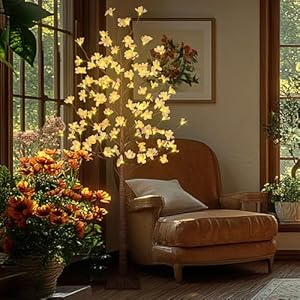 Lightshare 6FT Lighted Magnolia Tree 120L Artificial Plant, Faux Plant Tree with Warm White Lights for Spring Indoor Outdoor Home Party Wedding Decoration(Magnolia Tree) Lightshare 6FT Lighted Magnolia Tree 120L Artificial Plant Faux Plant Tree with Warm White Lights for Spring Indoor Outdoor Home Party Wedding DecorationMagnolia Tree