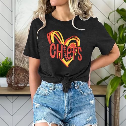 Women Football Short Sleeve College High Energy Football Game Graphic Top Sports Season T-Shirt3