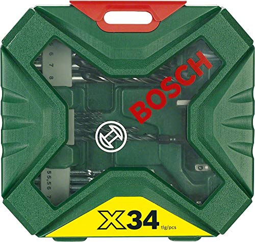 Bosch Schlagbohrmaschine EasyImpact 570 (Zusatzhandgriff, Tiefenanschlag, Koffer, 570 Watt) + Bosch 34tlg. X-Line… – Bild 8