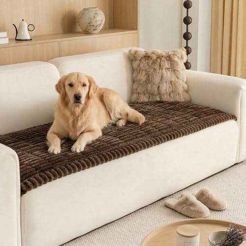 LiveGo Pet Couch Cover Dogs Washable Non-Slip Couch Protector Pet Friendly Dog Mat for Couches and Sofas (Dark Brown, 90x180 cm / 35.4x70.9 in)