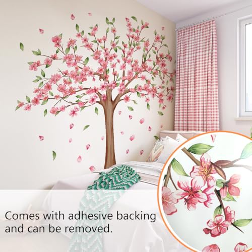 Vinilo decorativo de árbol de flores de cerezo 115x115 cm miniatura 4