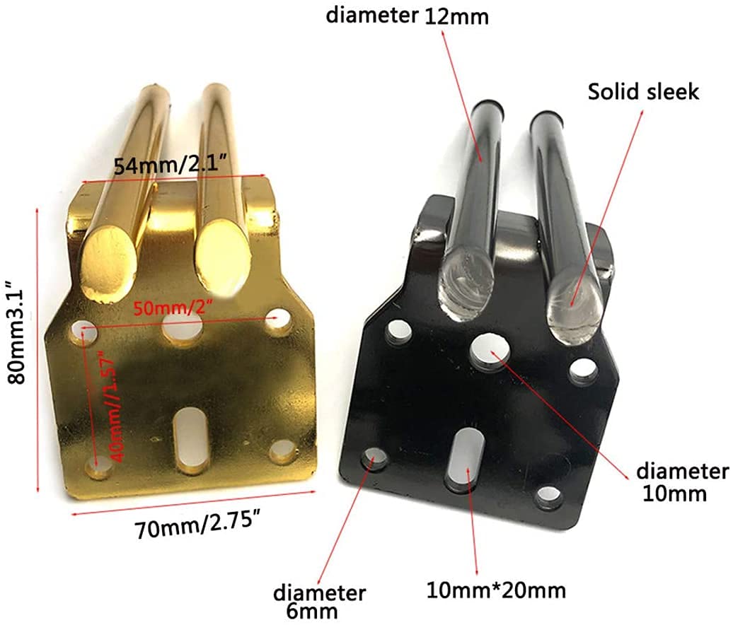 4 Patas de Metal para Muebles, Patas de Apoyo, Patas de sofá de Hierro, herrajes para Cama de Bricolaje, Patas de gabinete de baño, Patas de Mesa, Patas de gabinete de TV, Patas de sofá, para Mesa de