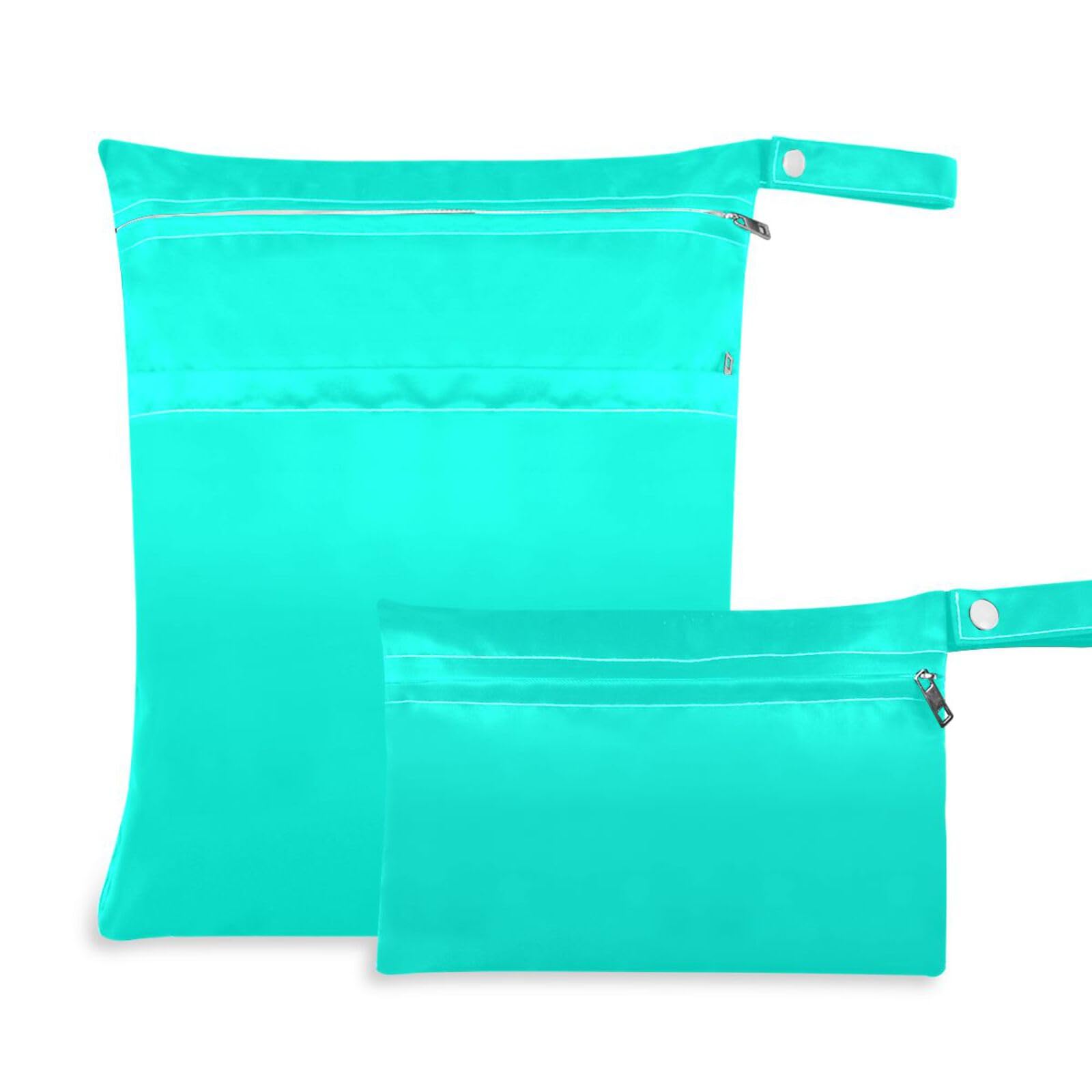 EtherSpher Mint Green reusable bag for swimming 2 Pack wet bag for swimsuit with handles for pool, gym