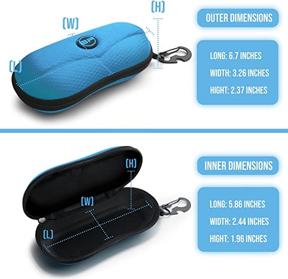 Image of BLUPOND Sunglasses Case Semi Hard EVA Shell with Metal Hanging Hook Belt Clip Sun Glasses Storage