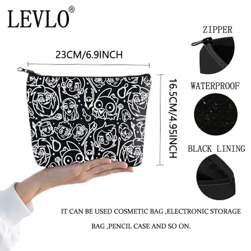 LEVLO Owlbert & Hooty Cosmetic Make Up Bag Luz & Eda & King Fans Gift Owl Movie Makeup Zipper Pouch Bag for Movie Fans Luz Owl Makeup Bag - Image 2