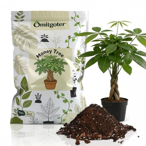 Omitgoter All-Natural Money Tree Soil & Indoor Potting Mix 1QT- Drainage-Enhanced Plant Soil for...