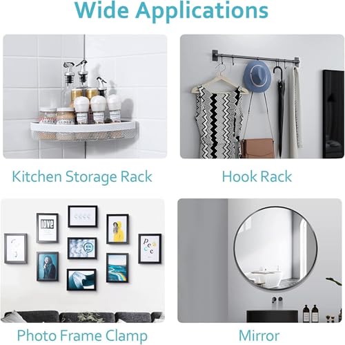 Image of CERLINK Self Adhesive Screw Hooks for Hanging Heavy Items | Heavy Duty Wall Hooks Without Drilling | Strong Sticker Hooks for Clothes, Towels & Home Organization | Nail Free Wall Mounted Hooks-Pack20