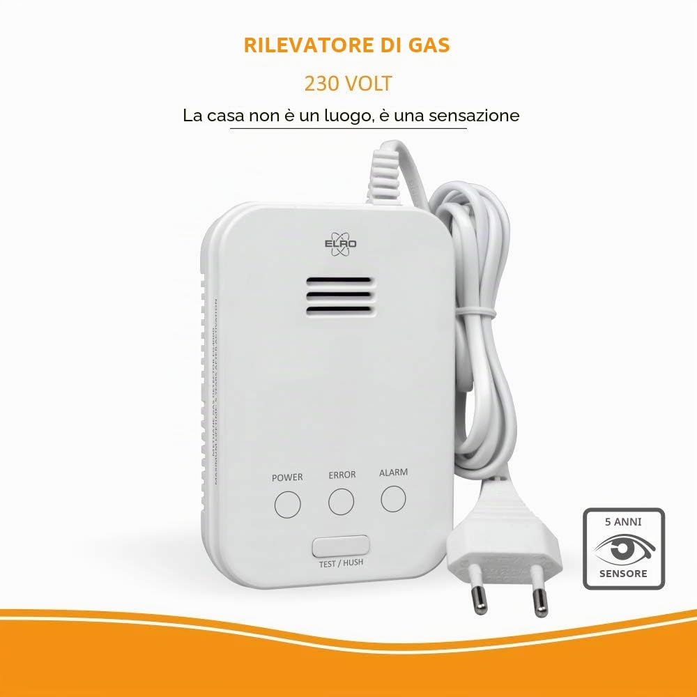 ELRO FG4000P Rilevatore di gas naturale (metano) Rilevatore di gas - 230V - Bianco