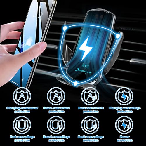 Wireless Car Charger, 15W Fast Charging Auto-Clamping Auto-Clamping Car Air Vent Phone - Image 2