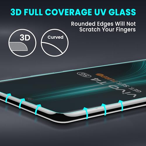 Image of ArmourPro UV Privacy Tempered Glass Screen Protector for Vivo T4 (6.77 Inch, Pack of 2) Edge to Edge Full Screen Coverage | Anti-Spy, Anti-Peeping & 9H Hardness Glass